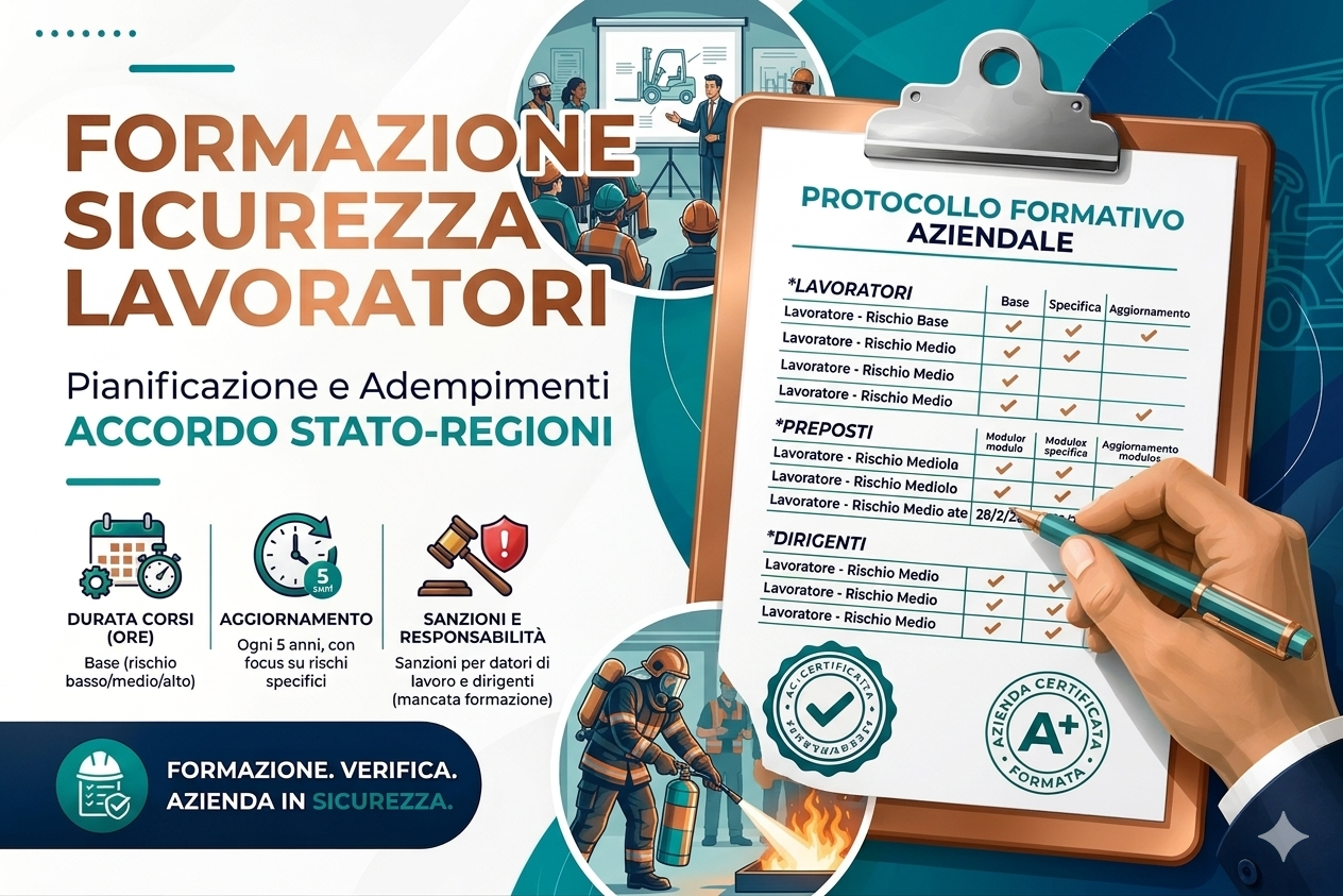 Formazione sicurezza lavoratori: durata, scadenze e sanzioni secondo l'Accordo Stato-Regioni